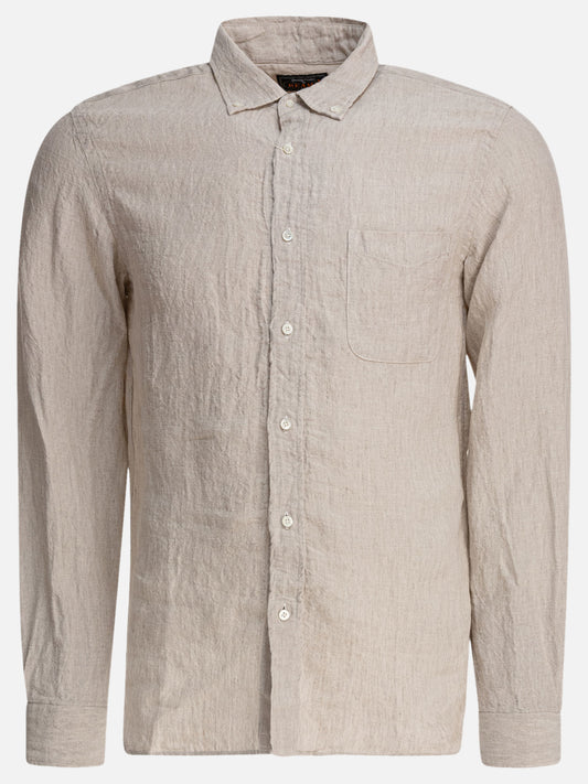 Beams Plus Camicia "Linen Solid" 11870635_S Beige 1