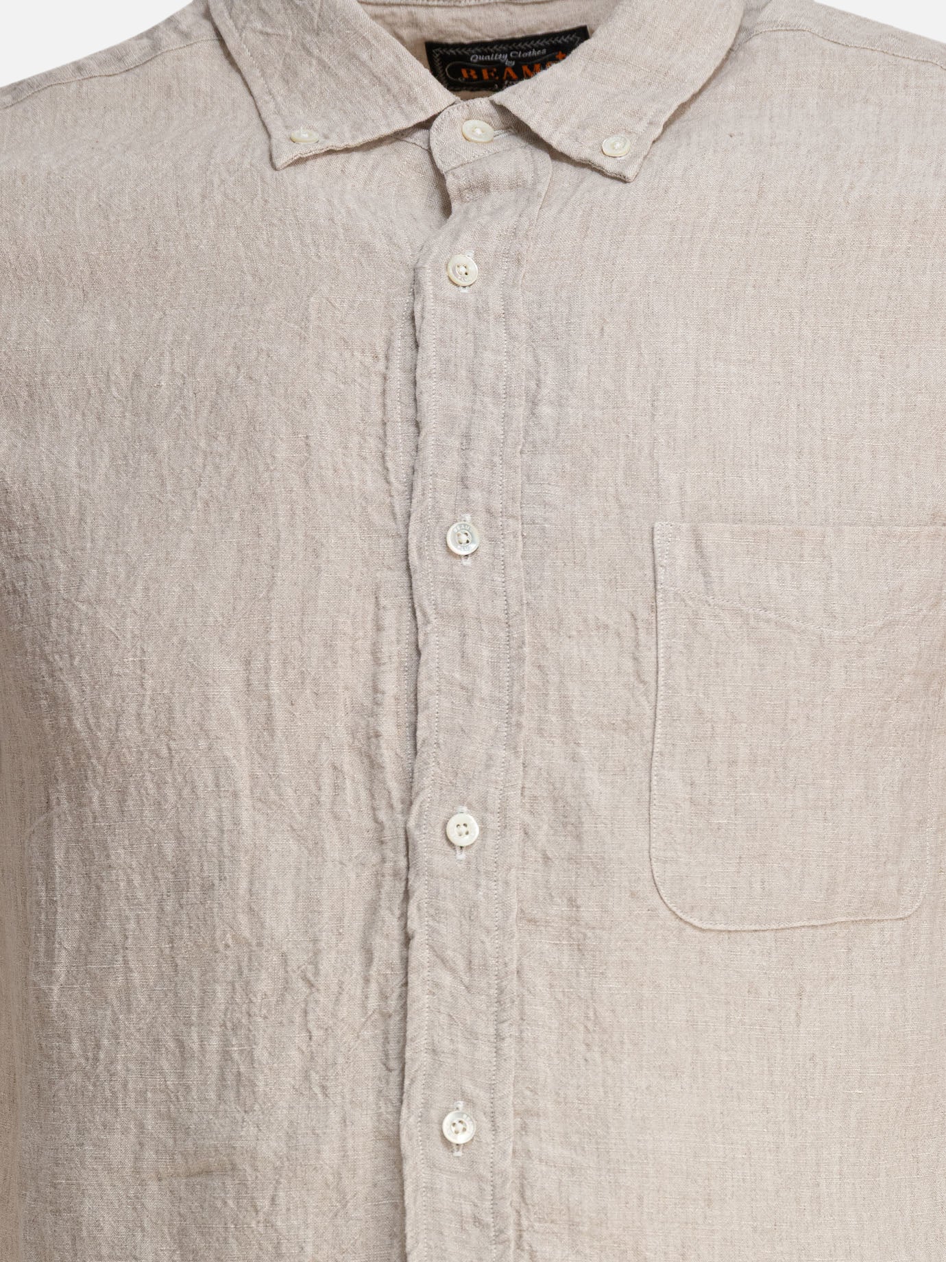 Beams Plus Camicia &quot;Linen Solid&quot; 11870635_S Beige thumbnail_3