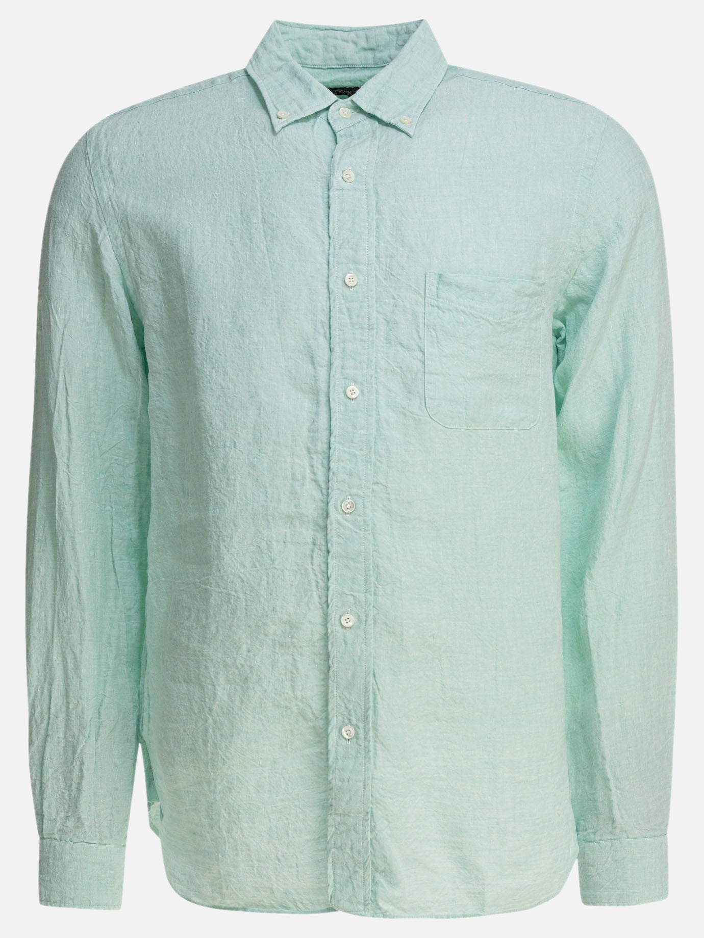 Beams Plus "Linen Solid" Shirt Green