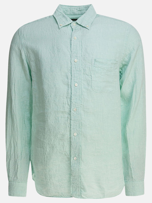Beams Plus Camicia "Linen Solid" 11670629_S Green 1