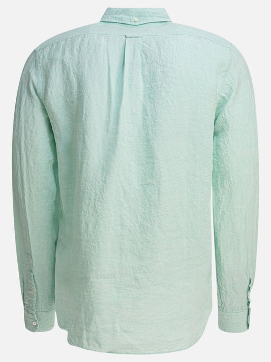 Beams Plus Camicia "Linen Solid" 11670629_S Green 2