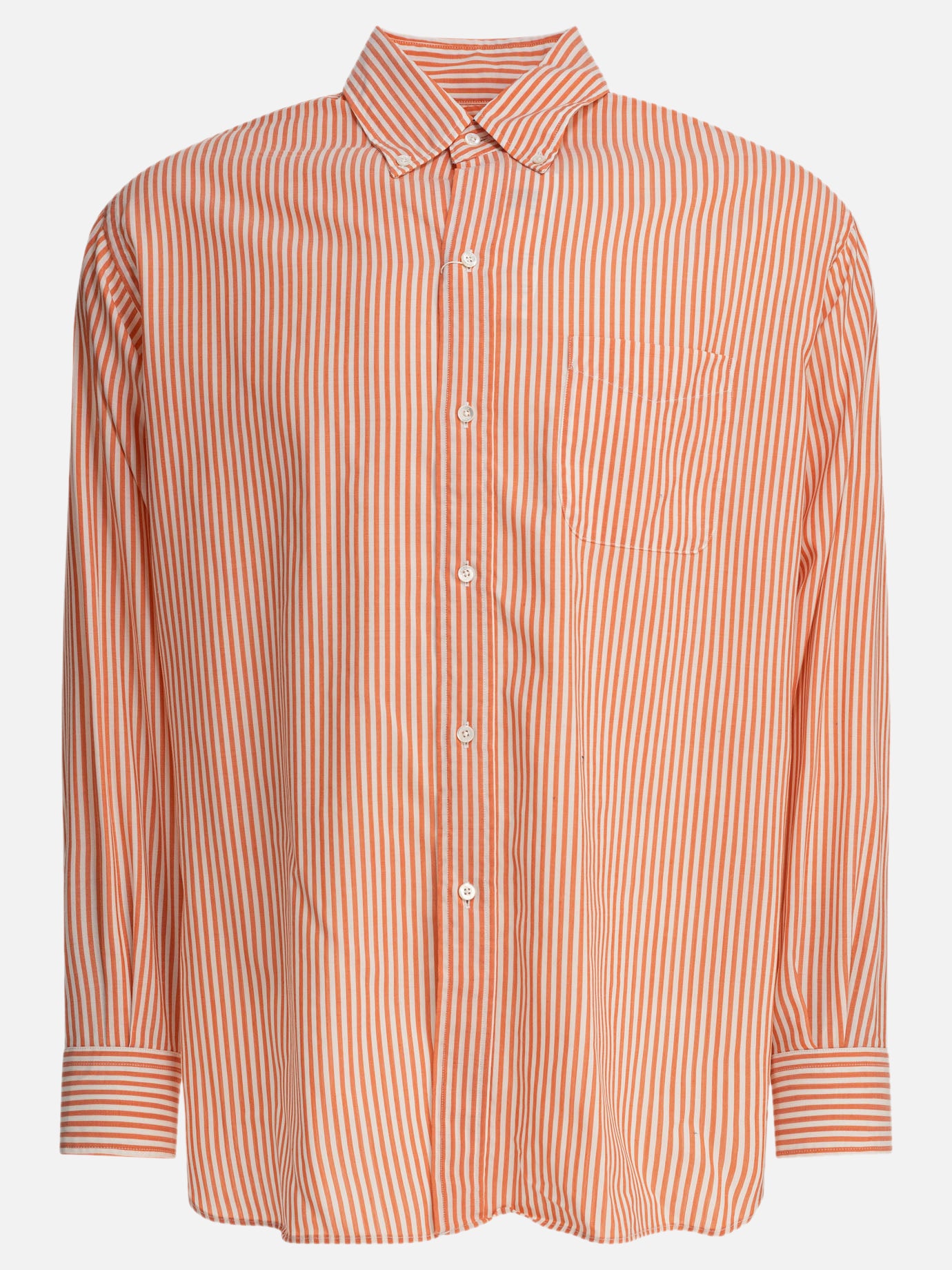 Beams Plus &quot;Wool Stripe&quot; Shirt 12178229_S Orange thumbnail_1