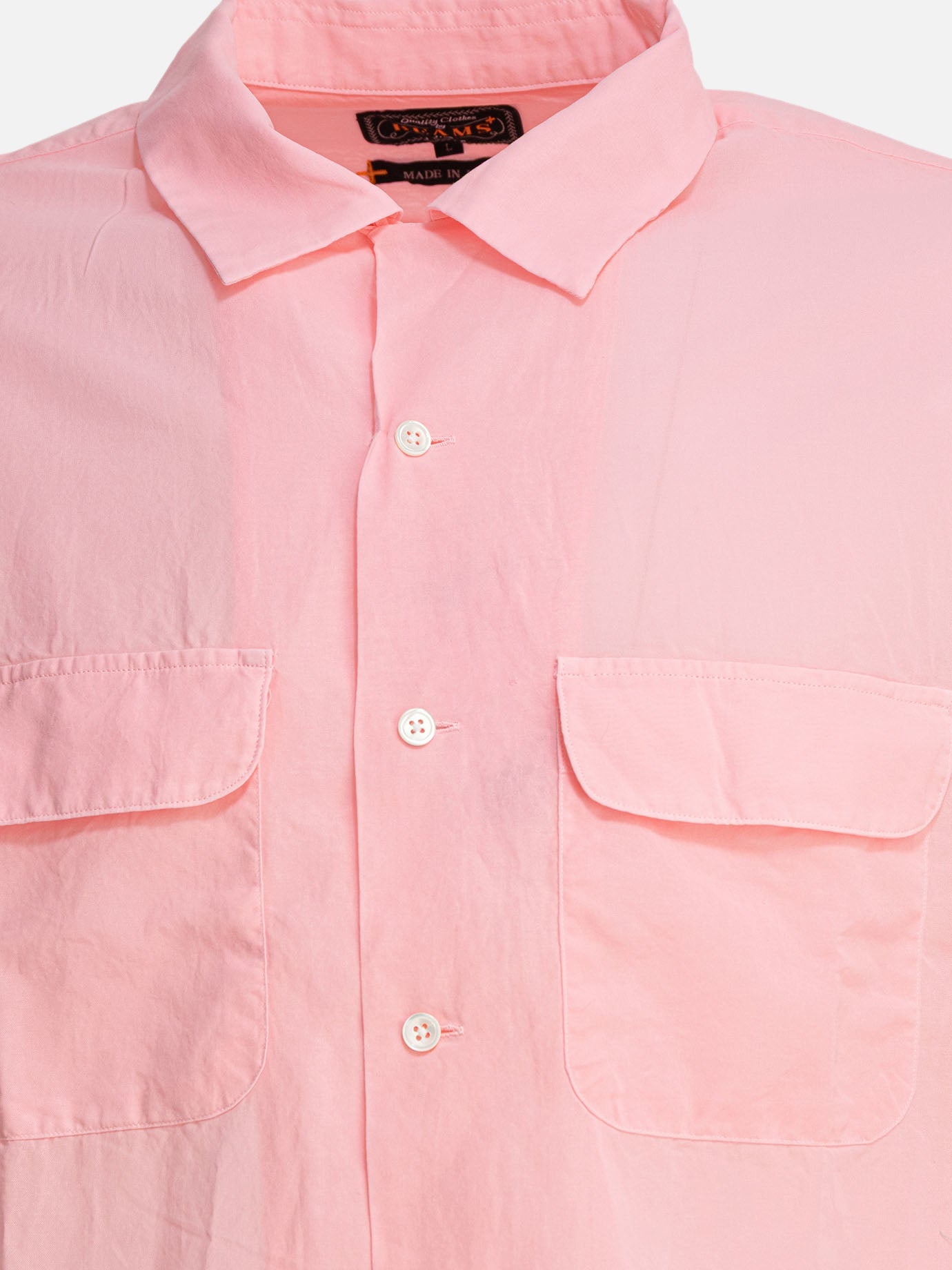 Beams Plus Camp collar shirt 17929504_S Pink thumbnail_3