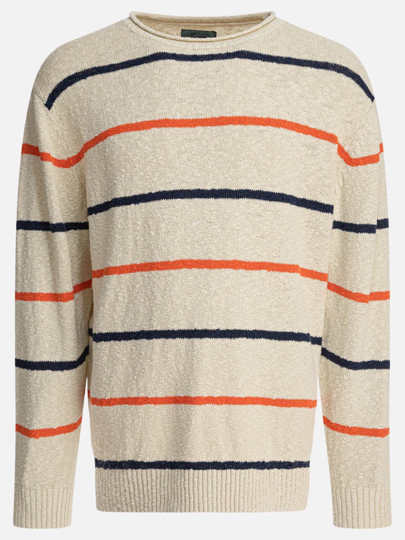 Beams Plus Maglione girocollo a righe 10993804_S White thumbnail_1