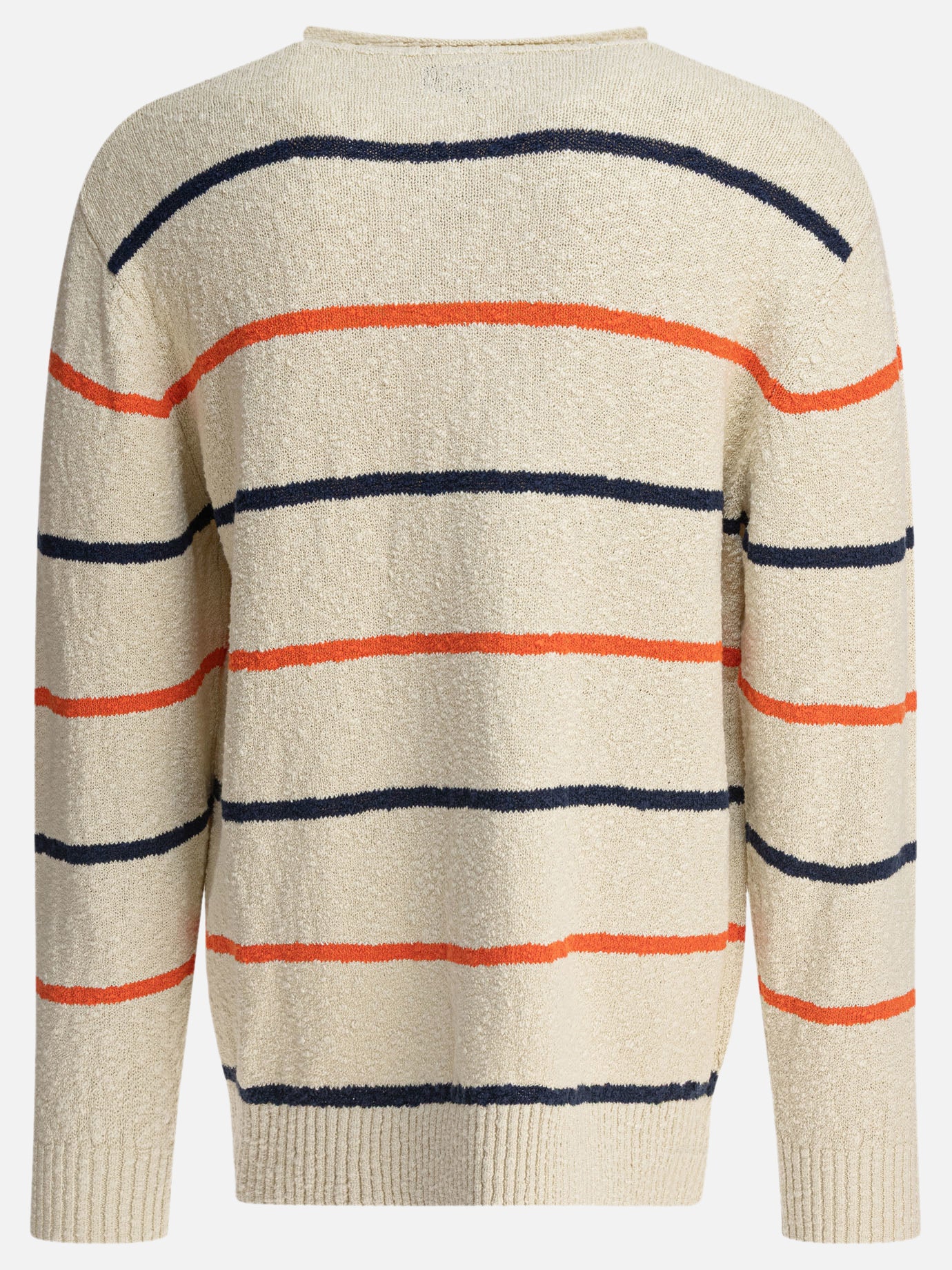 Beams Plus Maglione girocollo a righe 10993804_S White thumbnail_2