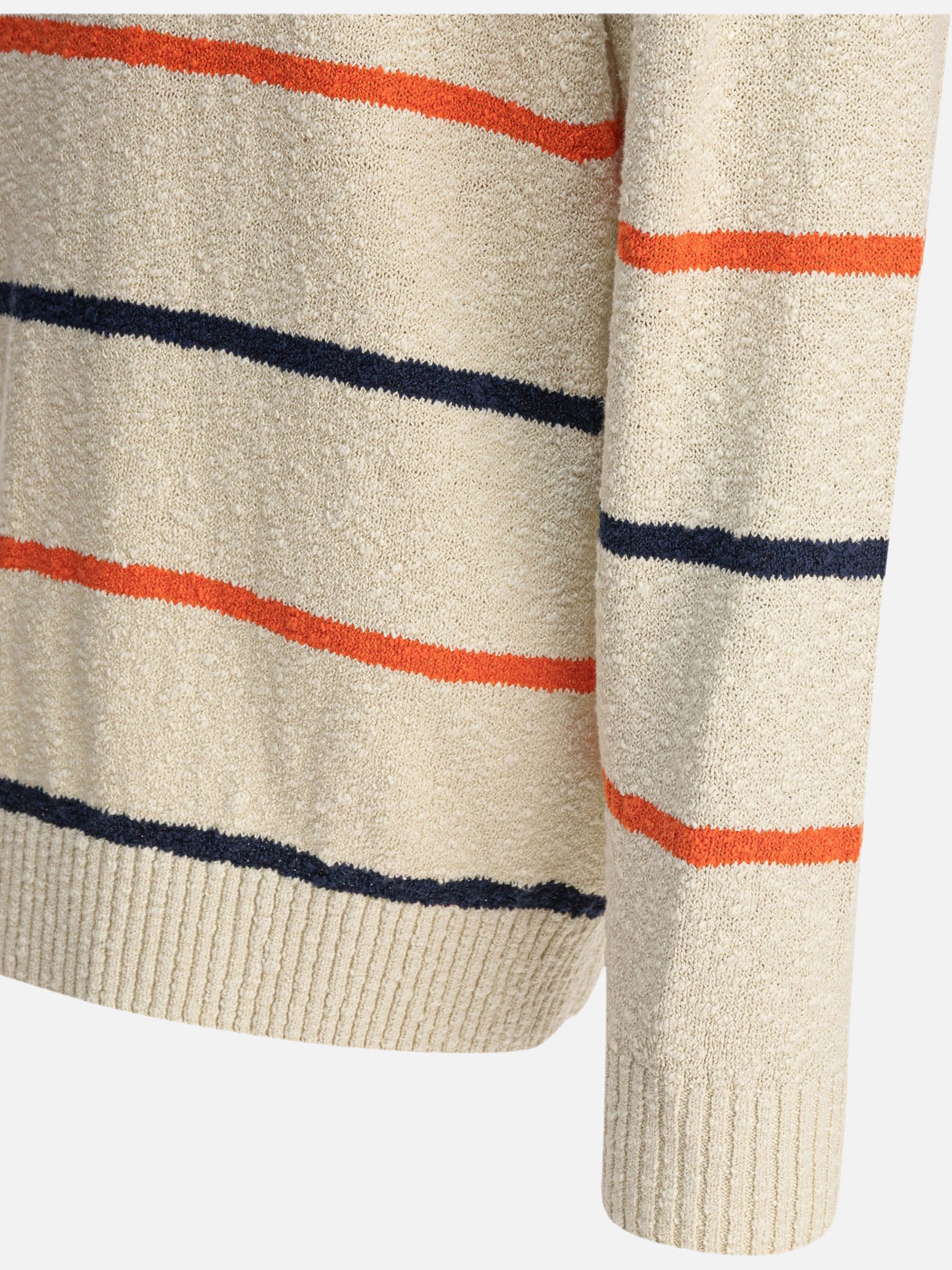 Beams Plus Maglione girocollo a righe 10993804_S White thumbnail_4