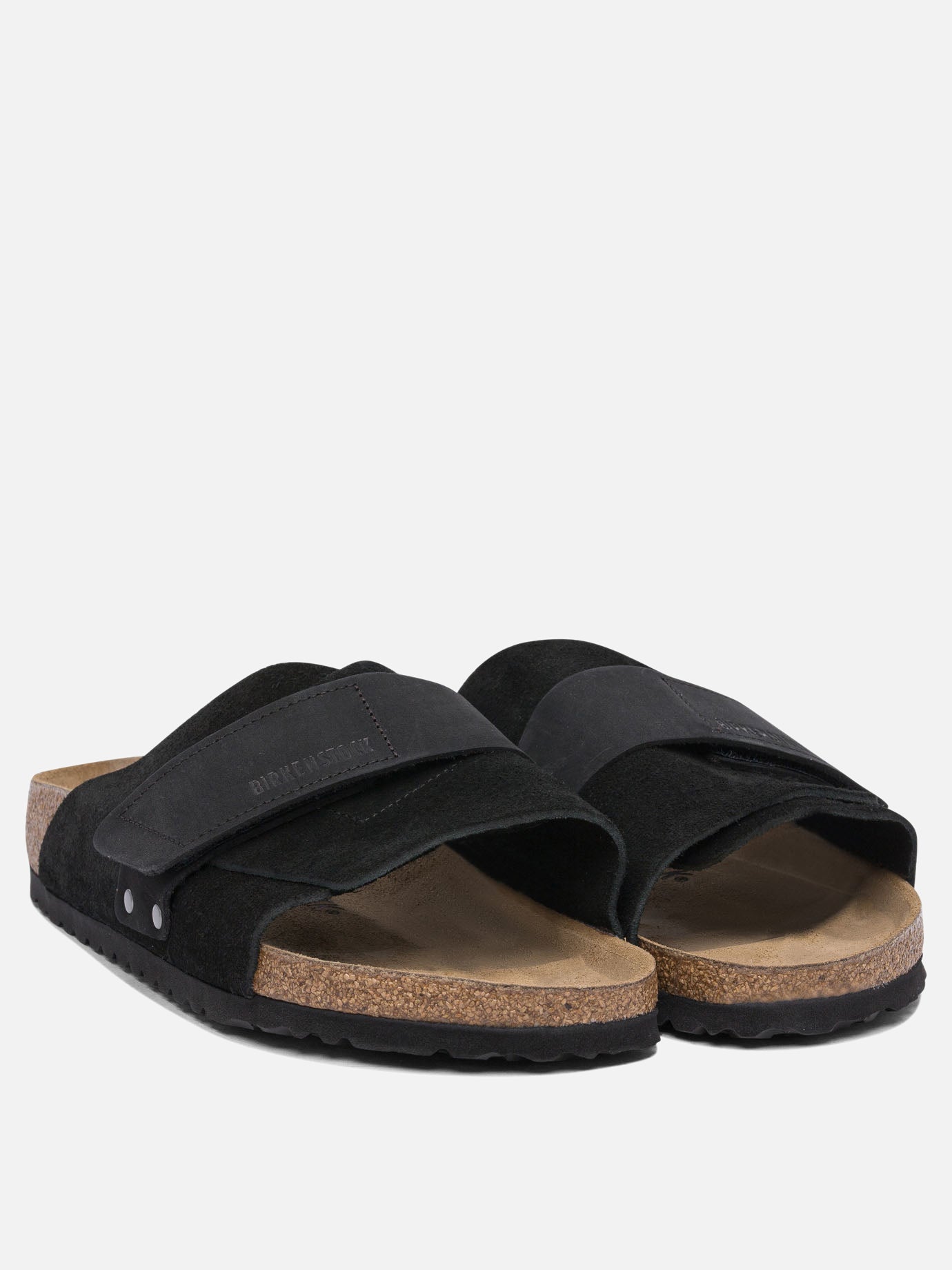 Slides 100% suede - 100% rubber  Nero - Birkenstock Uomo | PDP | VIETTI Online Store | thumbnail_2