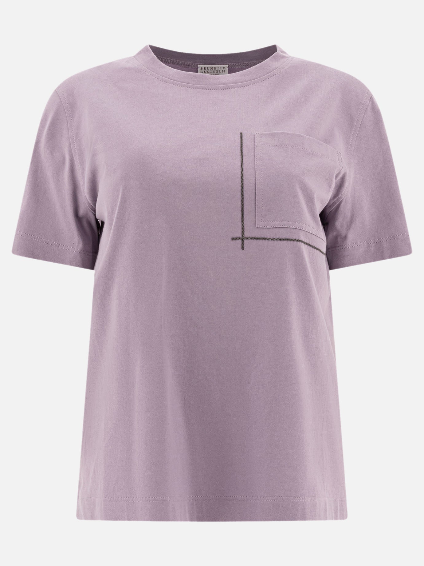 Crewneck t-shirts Solid colour  Purple - Brunello Cucinelli Women | PDP | VIETTI Online Store | thumbnail