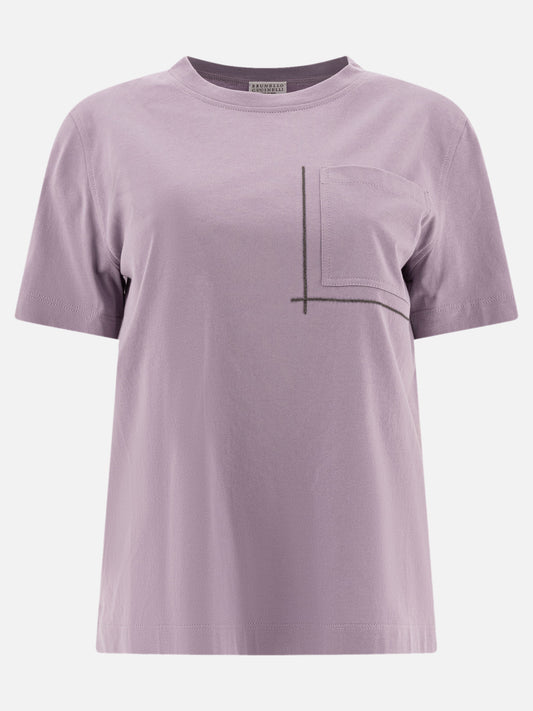 Crewneck t-shirts Solid colour  Purple - Brunello Cucinelli Women | PLP | VIETTI Online Store 
