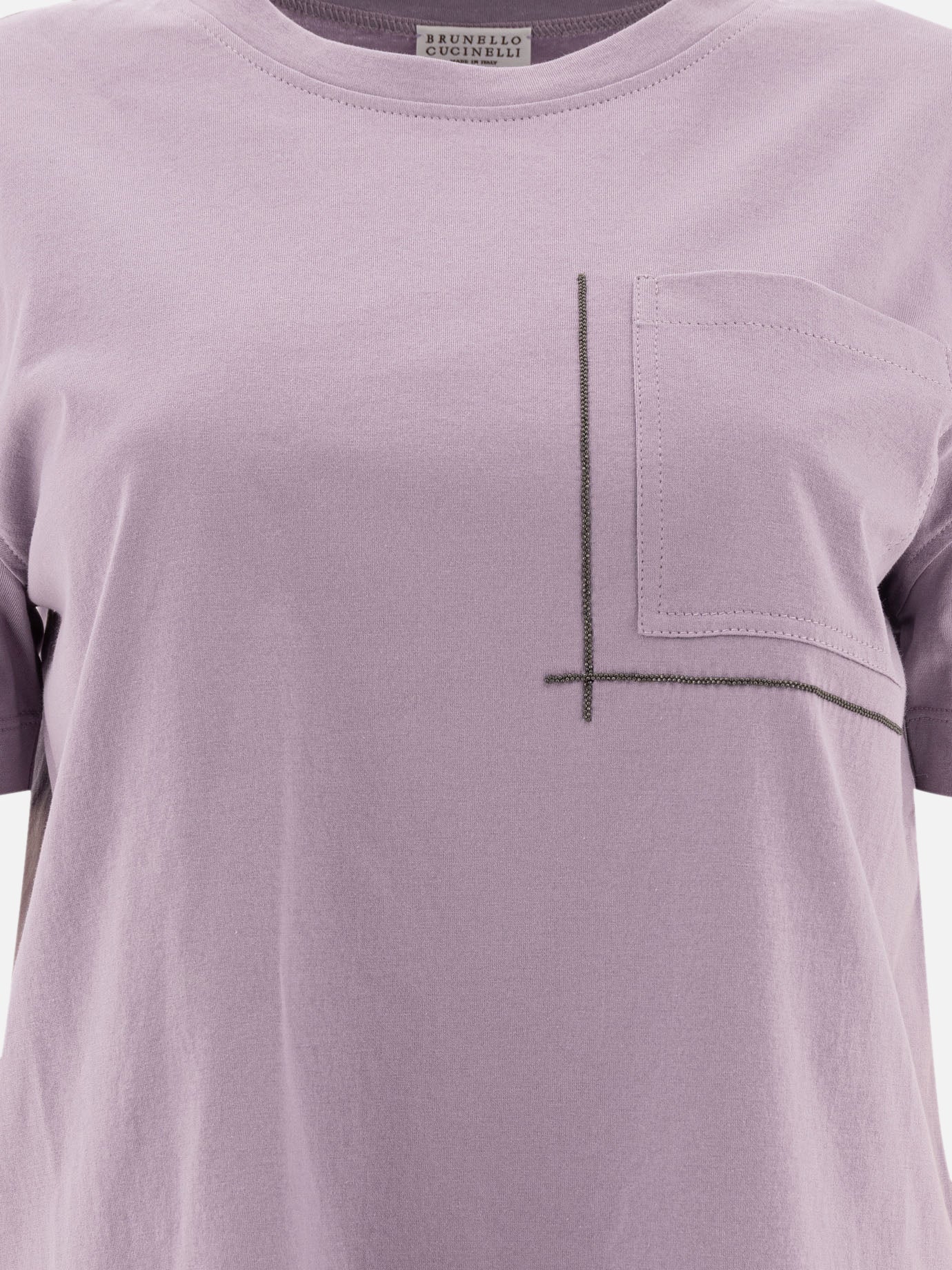 Crewneck t-shirts Solid colour  Purple - Brunello Cucinelli Women | PDP | VIETTI Online Store | thumbnail_3