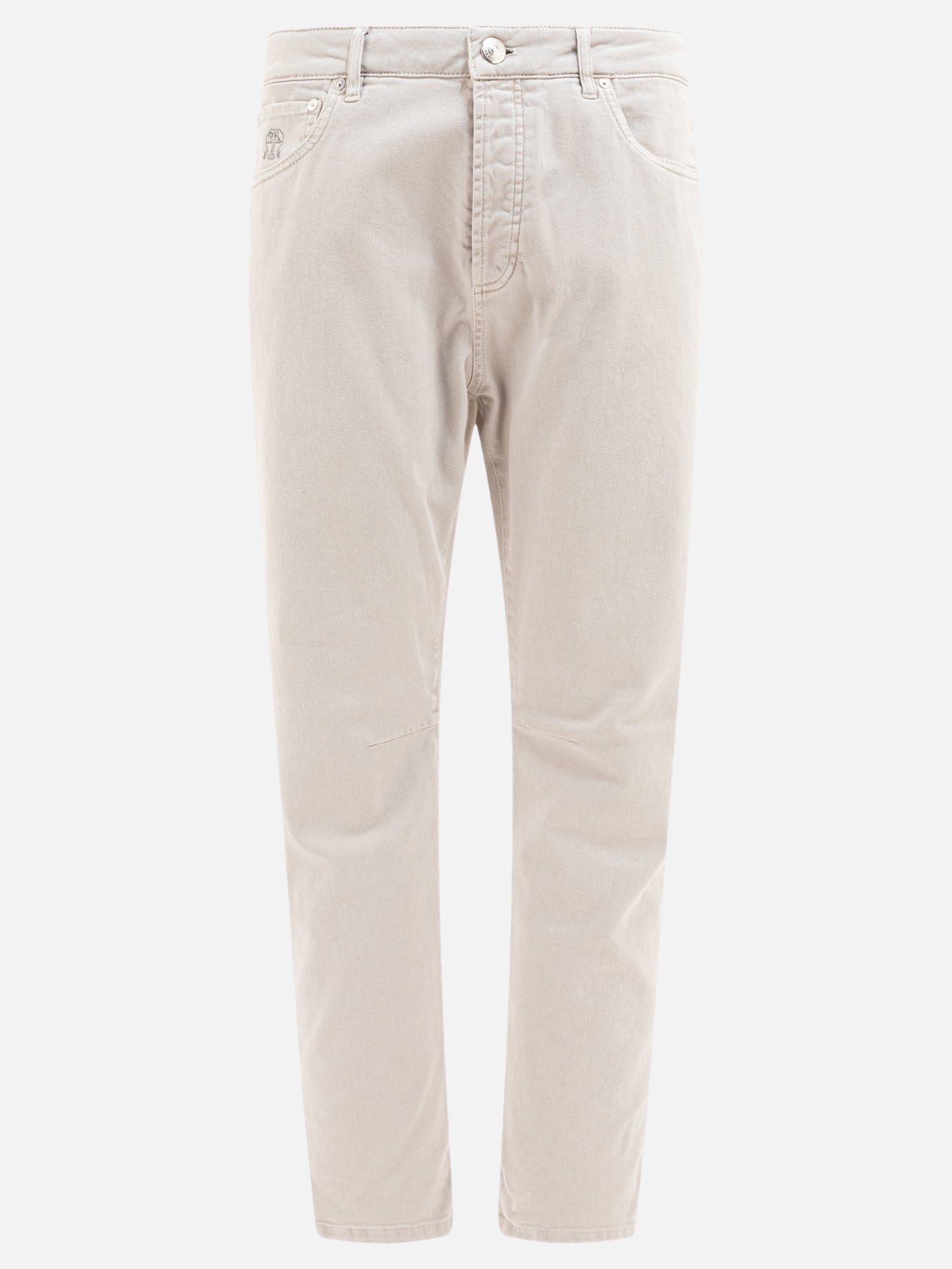 Straight-leg jeans Solid colour  Grey - Brunello Cucinelli Men | PDP | VIETTI Online Store | thumbnail