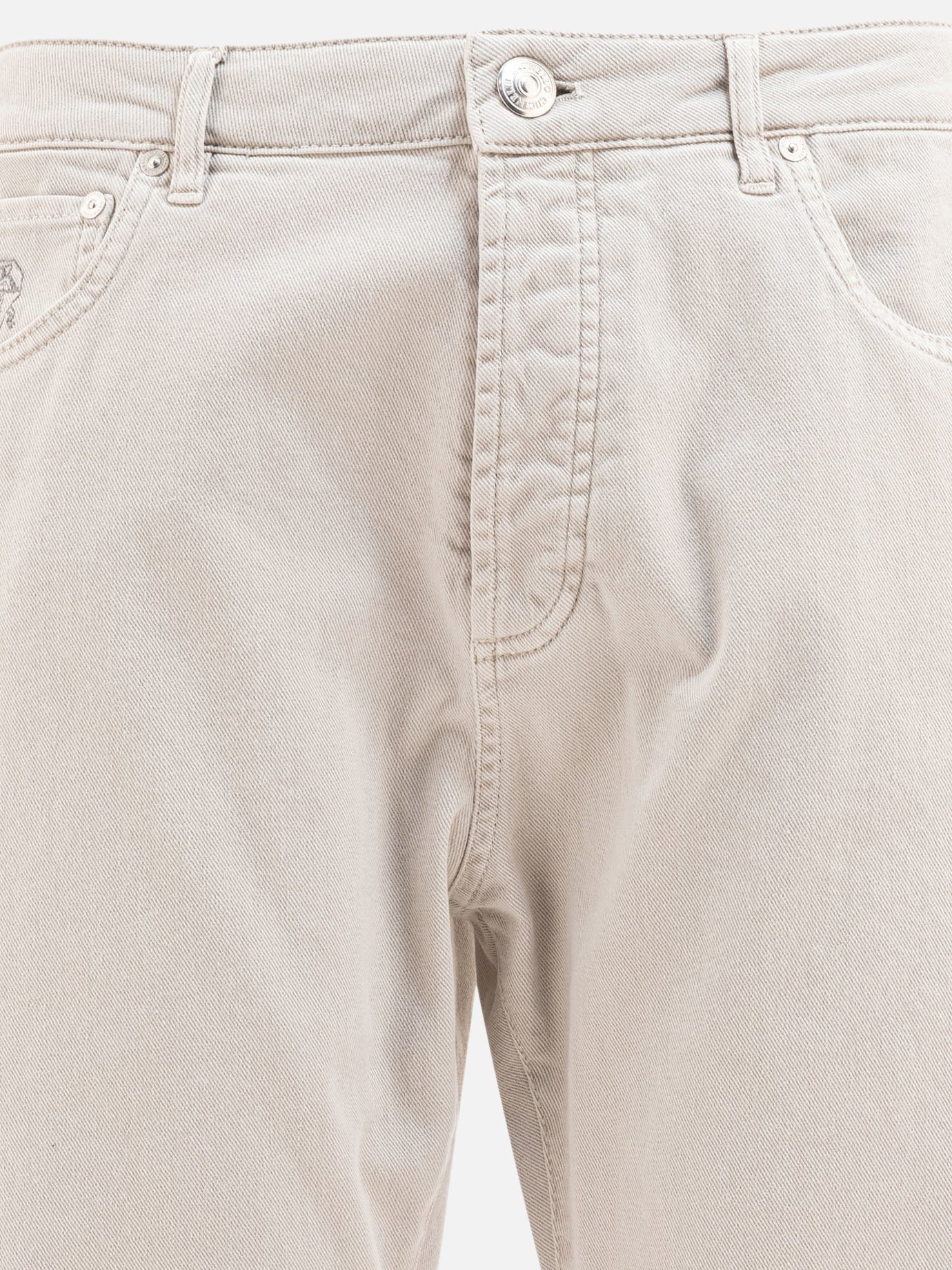 Straight-leg jeans Solid colour  Grey - Brunello Cucinelli Men | PDP | VIETTI Online Store | thumbnail_3