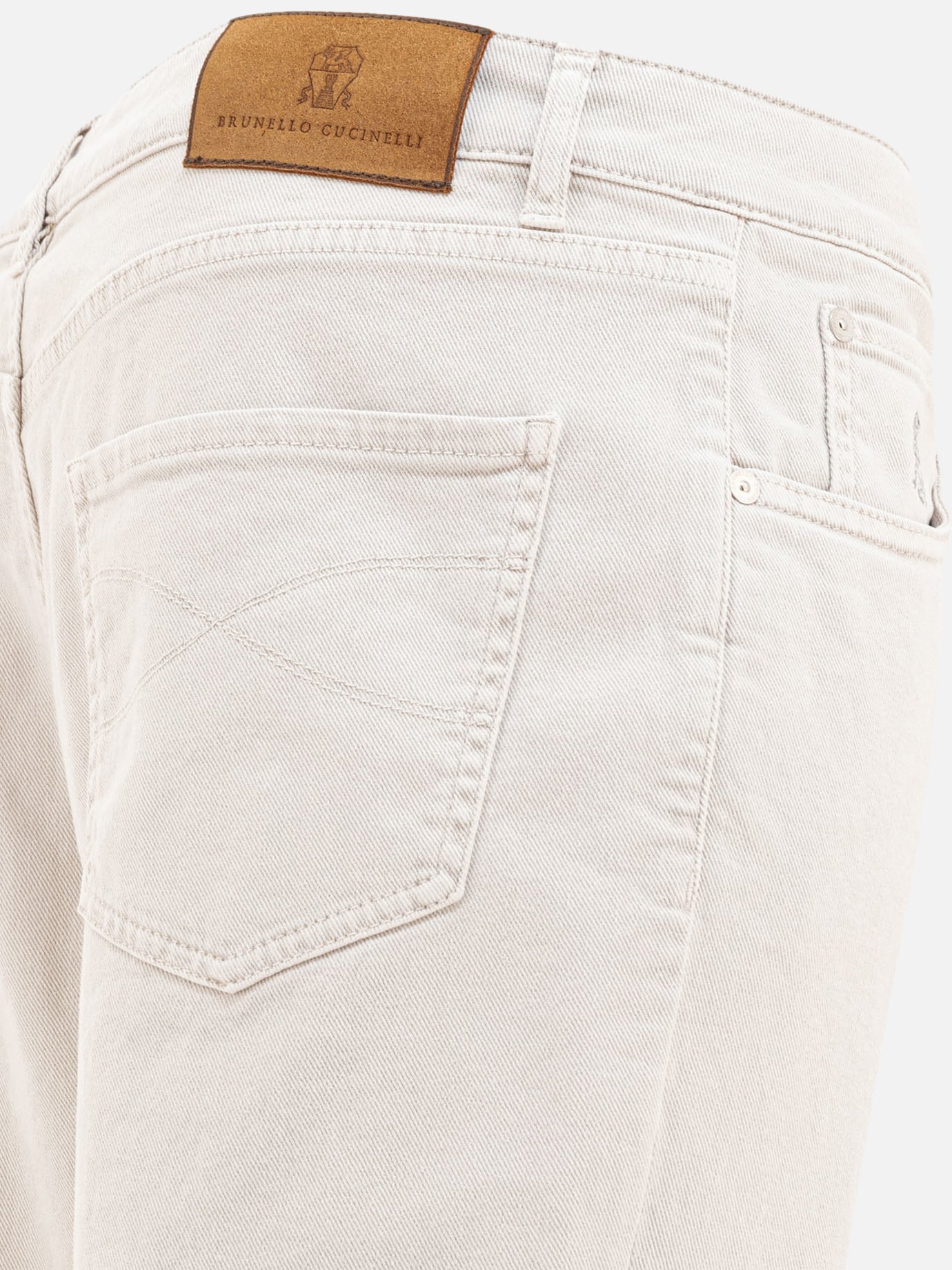 Straight-leg jeans Solid colour  Grey - Brunello Cucinelli Men | PDP | VIETTI Online Store | thumbnail_4