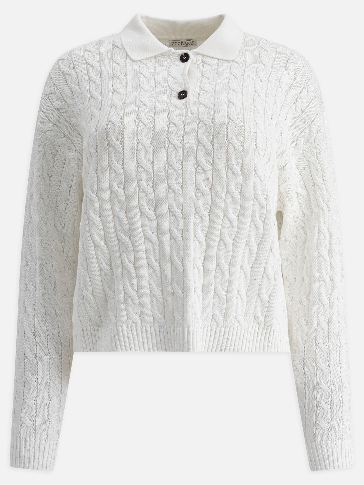 Polo shirts with buttons Solid colour  White - Brunello Cucinelli Women | PDP | VIETTI Online Store | Zoom-Modal
