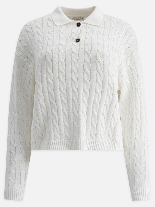 Polo shirts with buttons Solid colour  White - Brunello Cucinelli Women | PLP | VIETTI Online Store 
