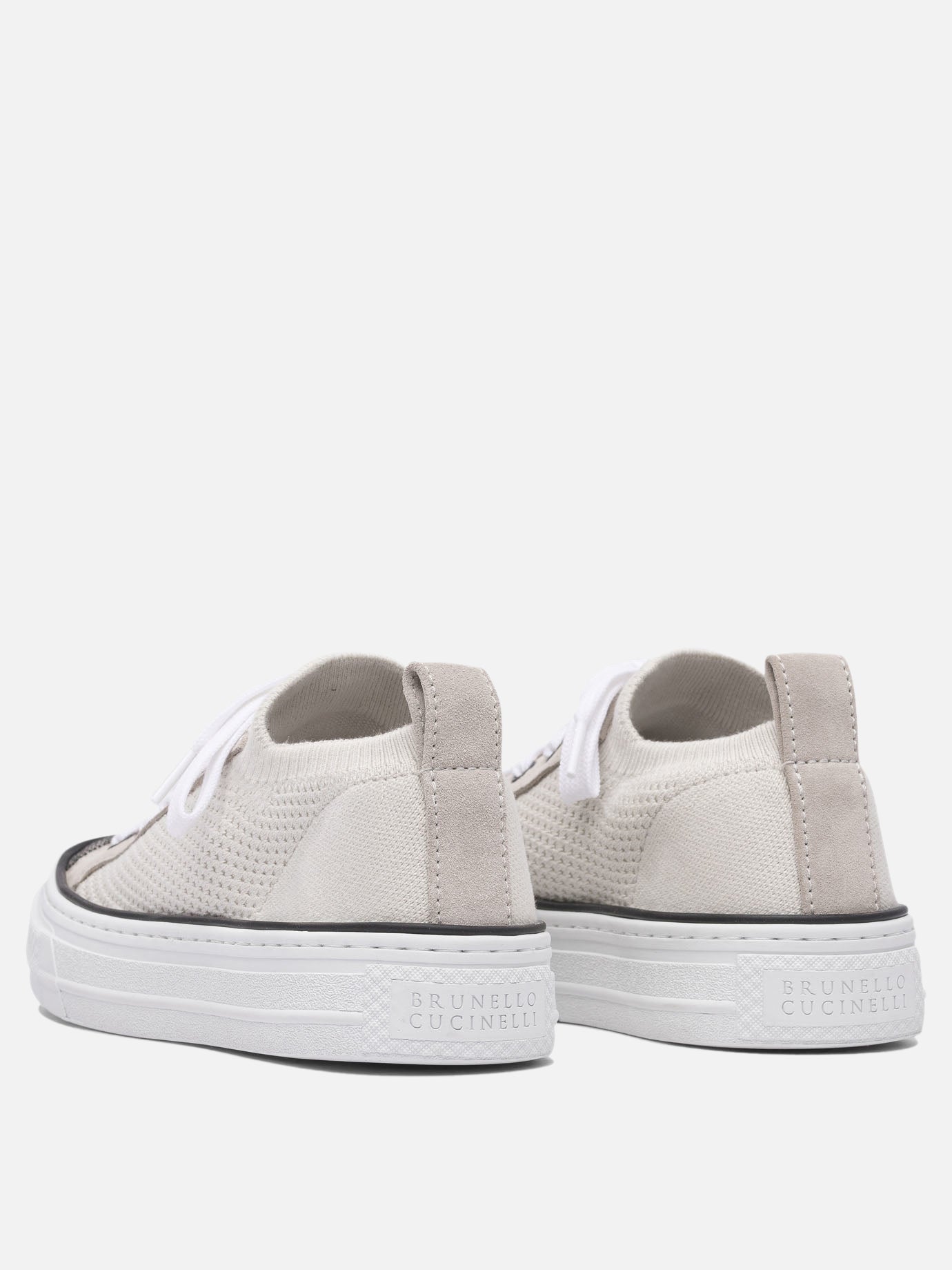 Sneaker basse 50% leather 50% cotton - 100% rubber  Beige - Brunello Cucinelli Donna | PDP | VIETTI Online Store | thumbnail_4