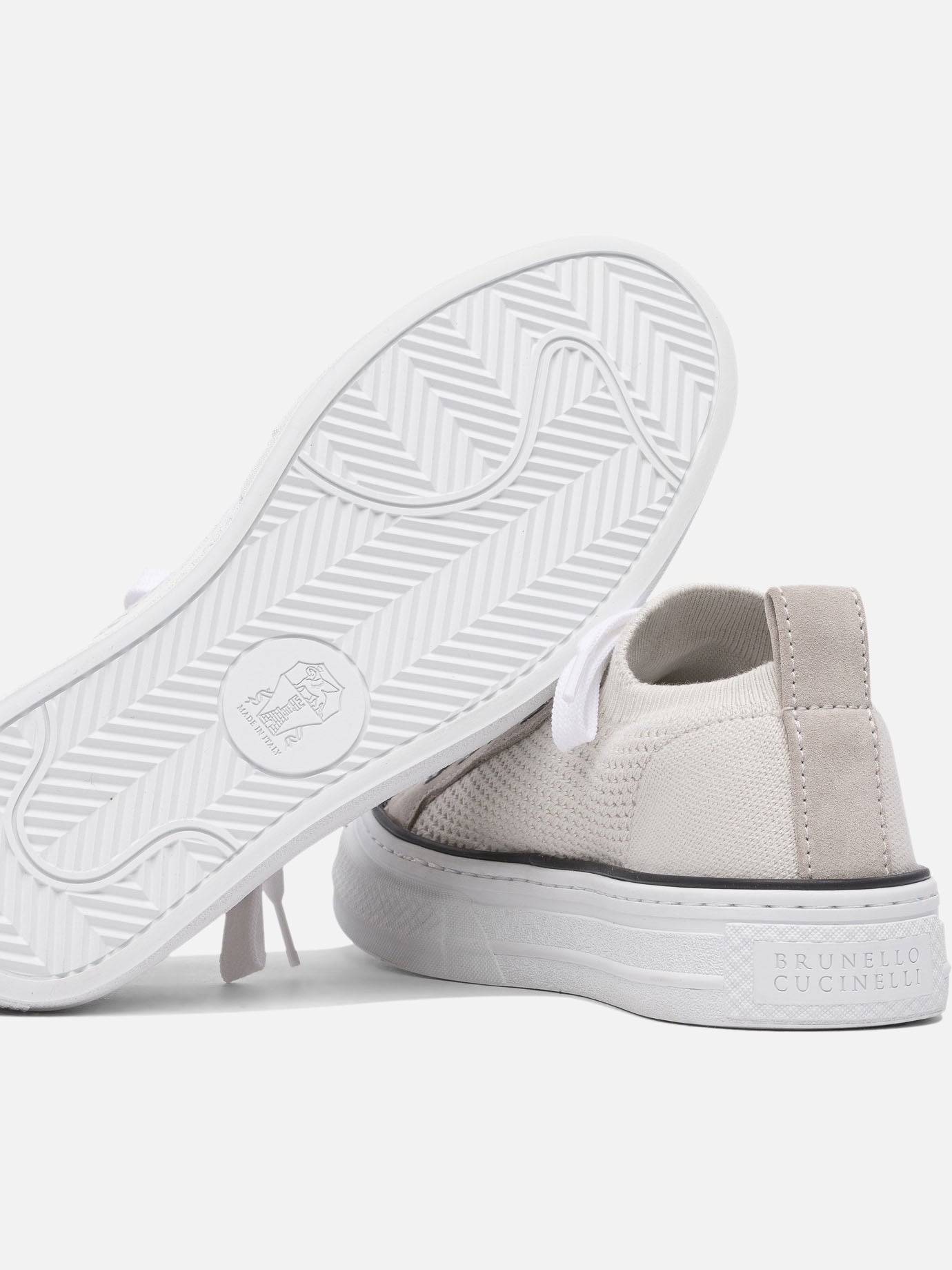 Sneaker basse 50% leather 50% cotton - 100% rubber  Beige - Brunello Cucinelli Donna | PDP | VIETTI Online Store | thumbnail_5