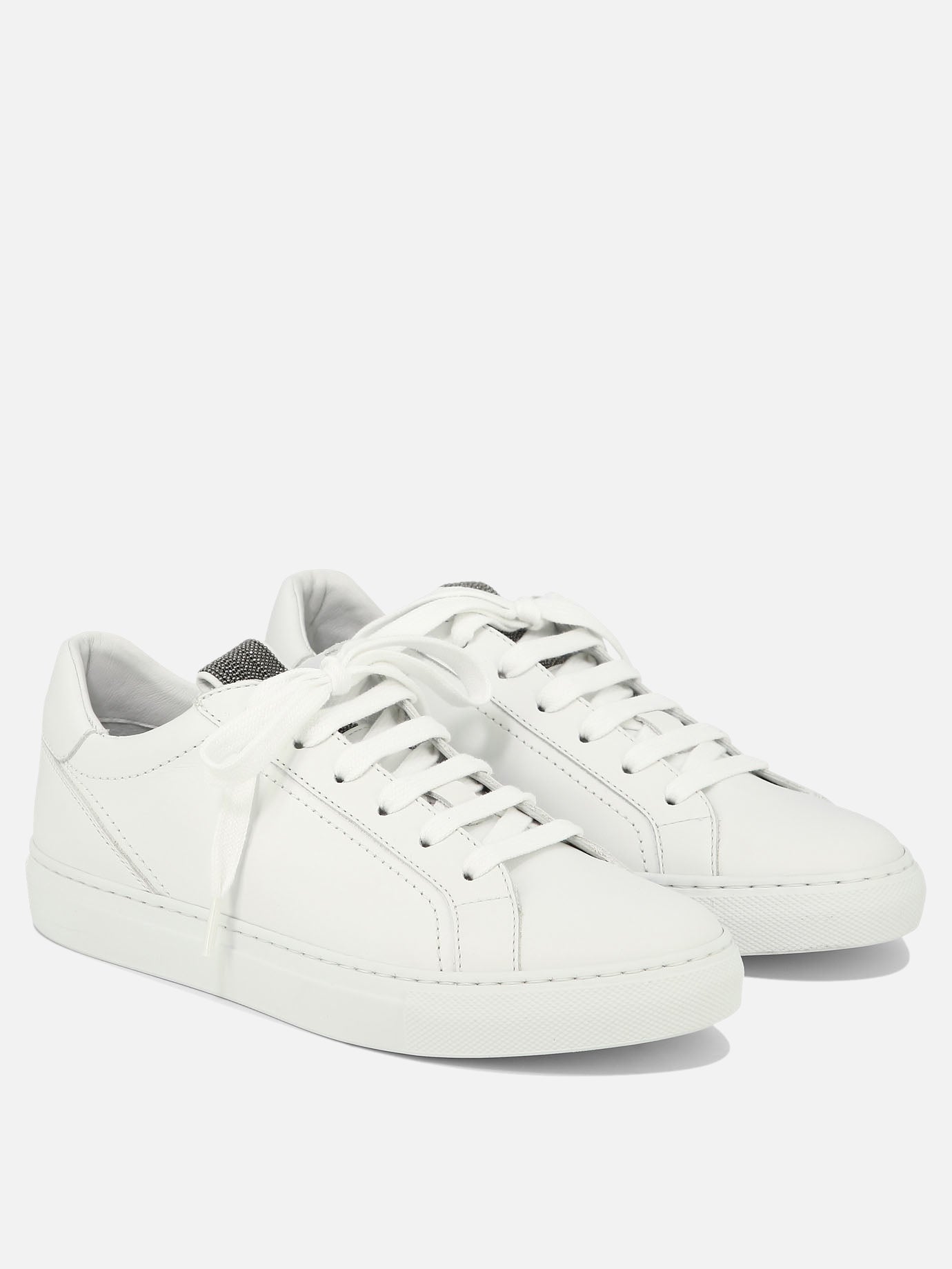 Sneaker basse 100% leather - 100% rubber  Bianco - Brunello Cucinelli Donna | PDP | VIETTI Online Store | Zoom-Modal_2
