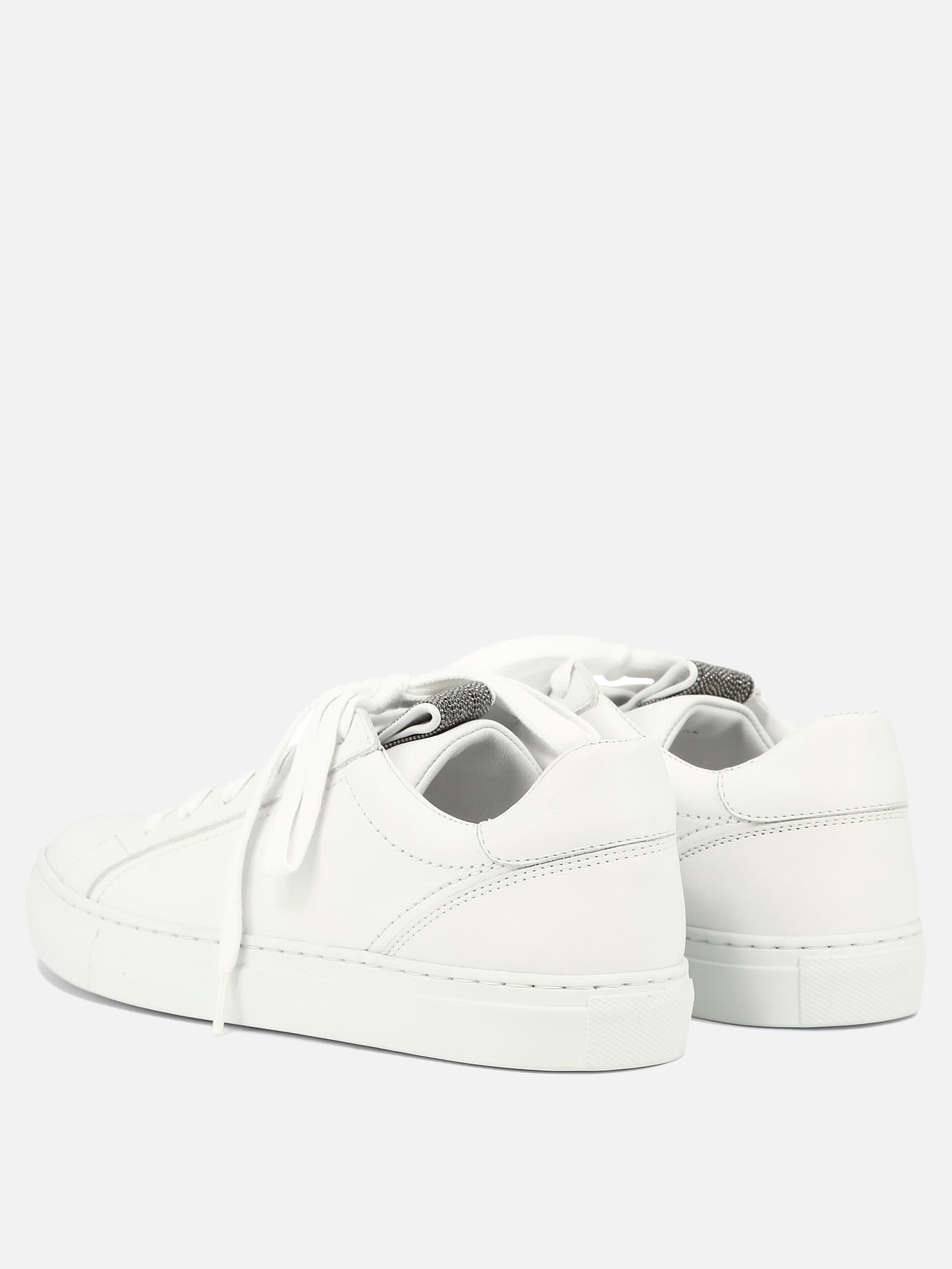 Sneaker basse 100% leather - 100% rubber  Bianco - Brunello Cucinelli Donna | PDP | VIETTI Online Store | thumbnail_4