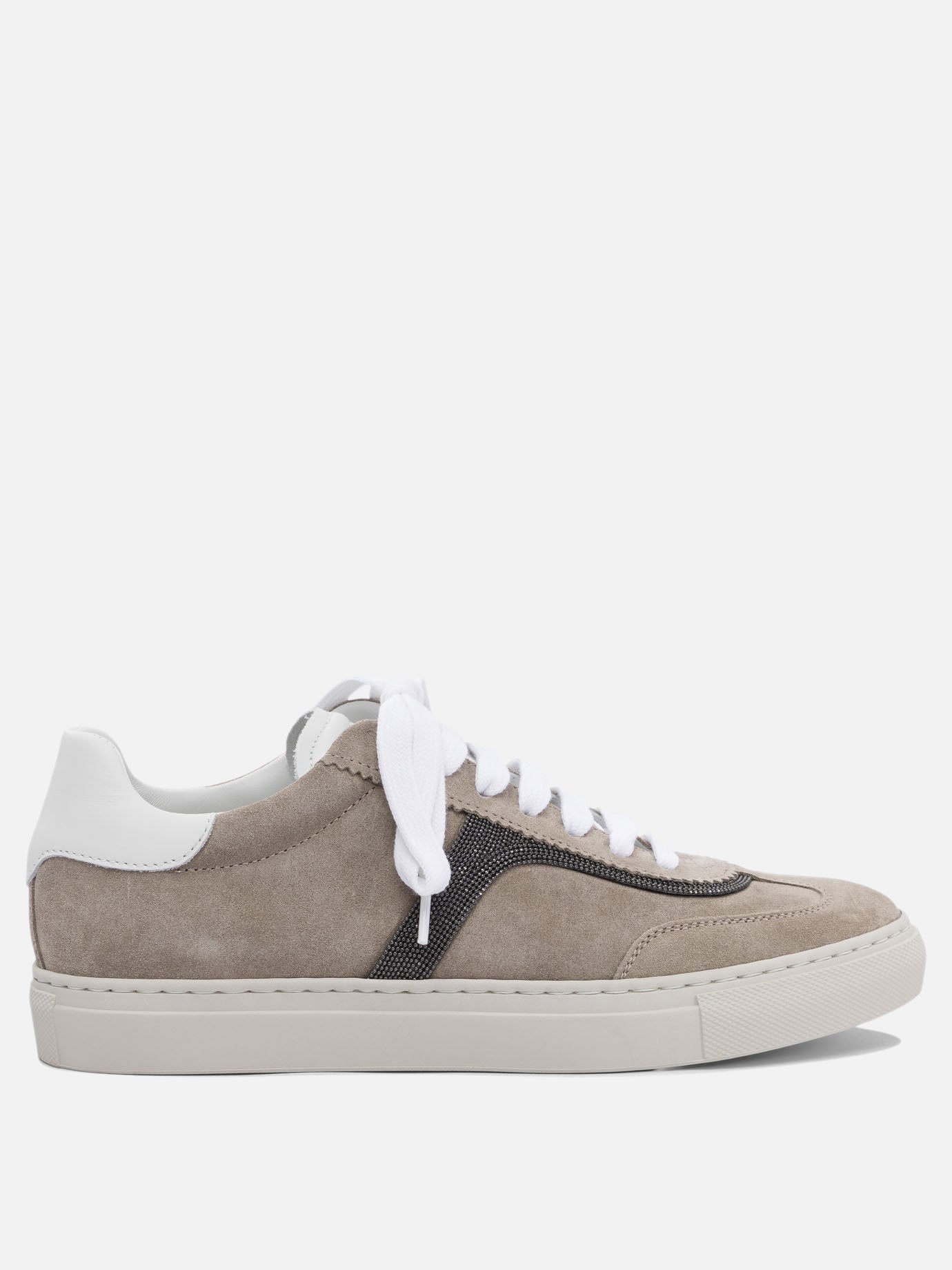 Low top sneakers 100% calf leather - 100% rubber  Grey - Brunello Cucinelli Women | PDP | VIETTI Online Store | thumbnail
