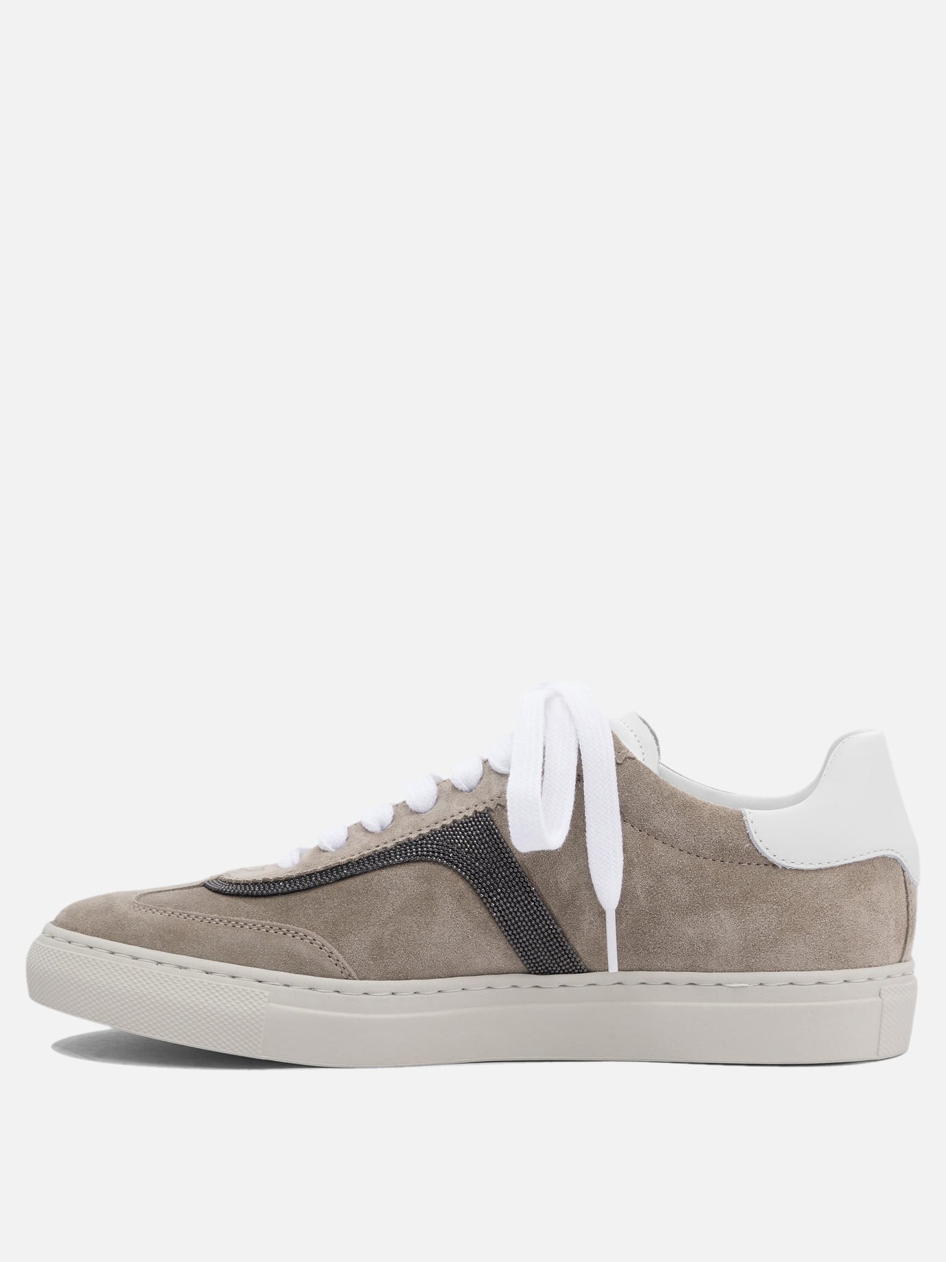 Low top sneakers 100% calf leather - 100% rubber  Grey - Brunello Cucinelli Women | PDP | VIETTI Online Store | Zoom-Modal_3
