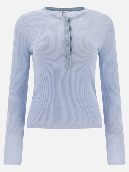 Henley t-shirts Logo  Blue - Chloé Women | PLP | VIETTI Online Store 
