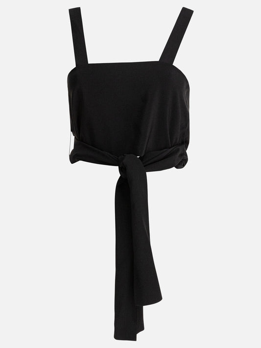 Chloé Cropped tank top with ribbons 16005121_M Black 1
