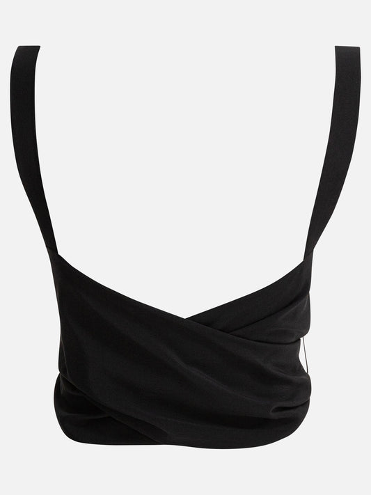 Chloé Cropped tank top with ribbons 16005121_M Black 2