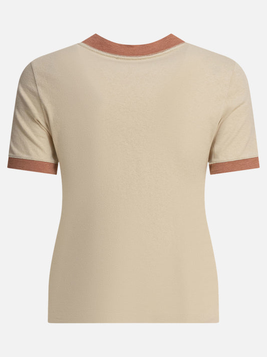 Chloé Cotton jersey T-shirt with logo 11004400_M Beige 2