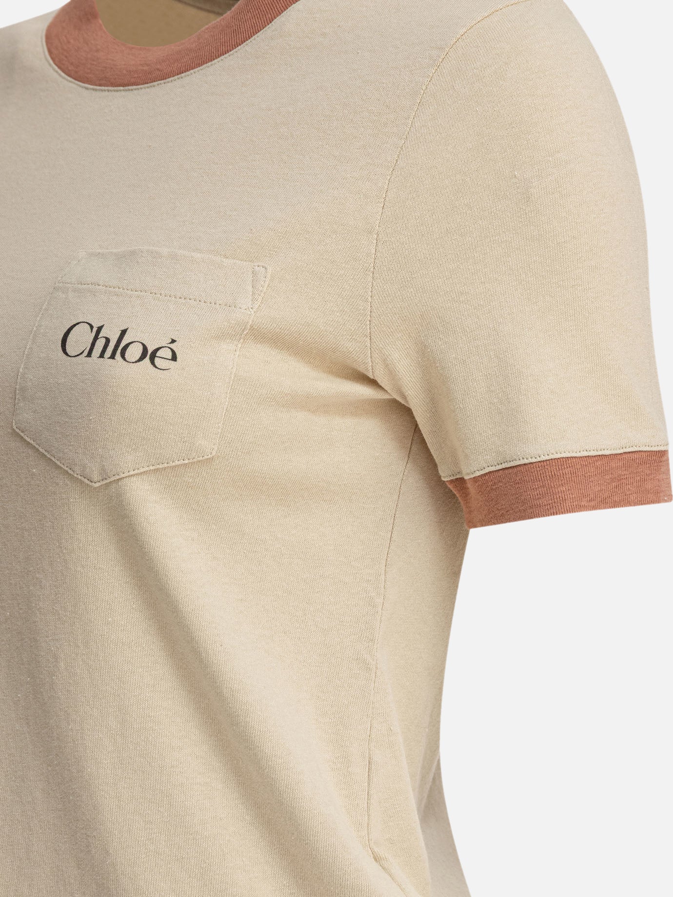Chloé Cotton jersey T-shirt with logo 11004400_M Beige thumbnail_4