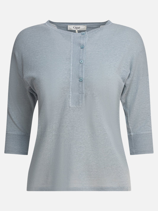 Chloé "Henley" shirt 11769463_M Blue 1