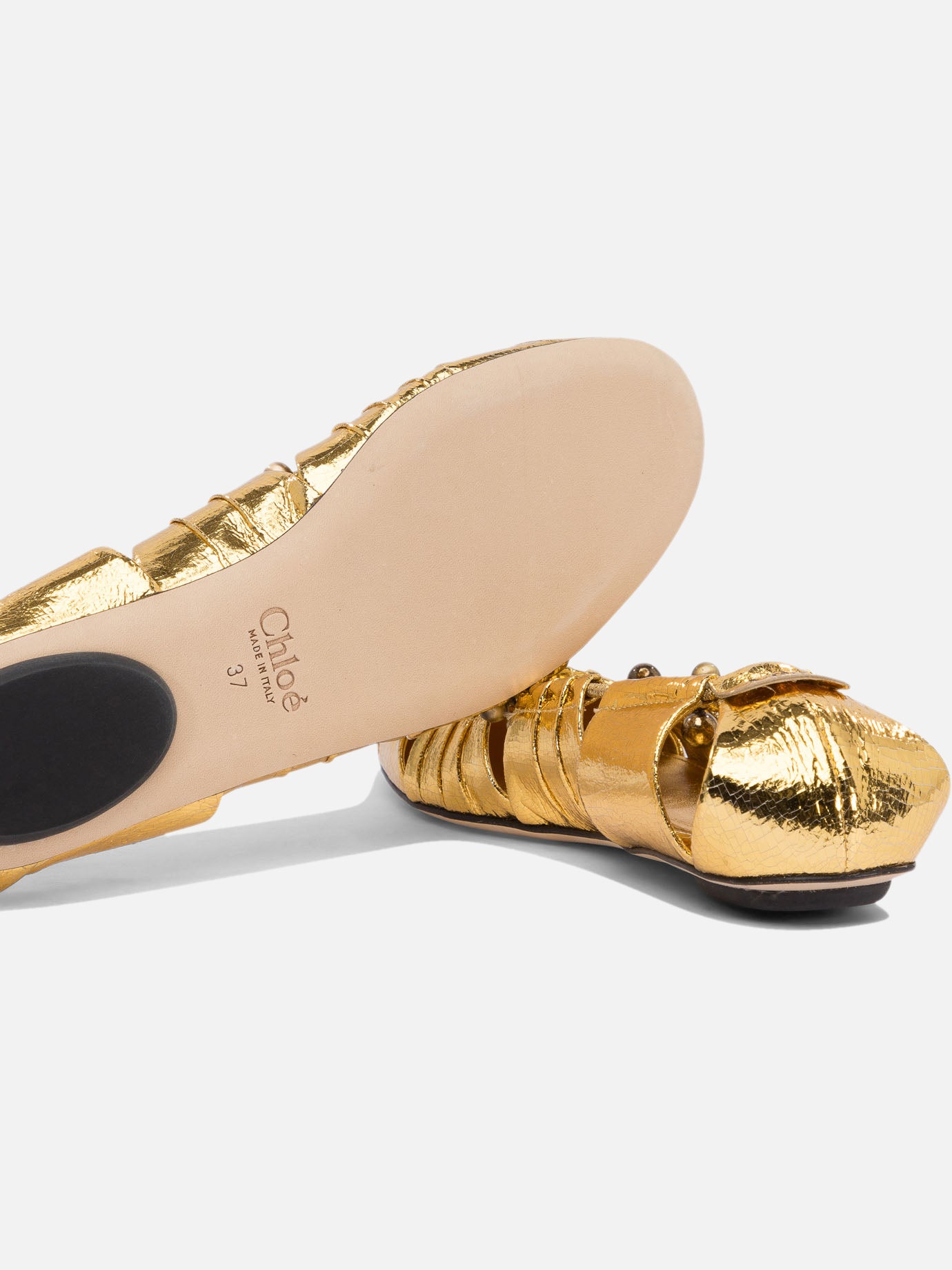Chloé Ballet flats cut-out details 16926149_36 Gold thumbnail_5