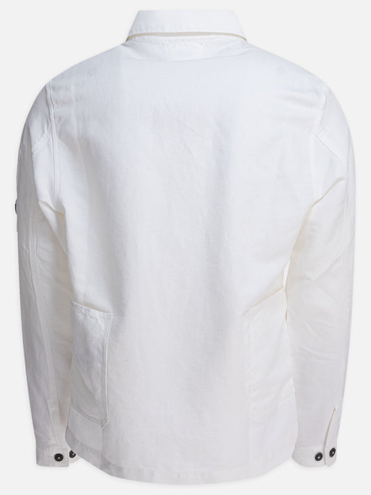 C.P. Company Overshirt in cotone e lino 19575647_S White 2