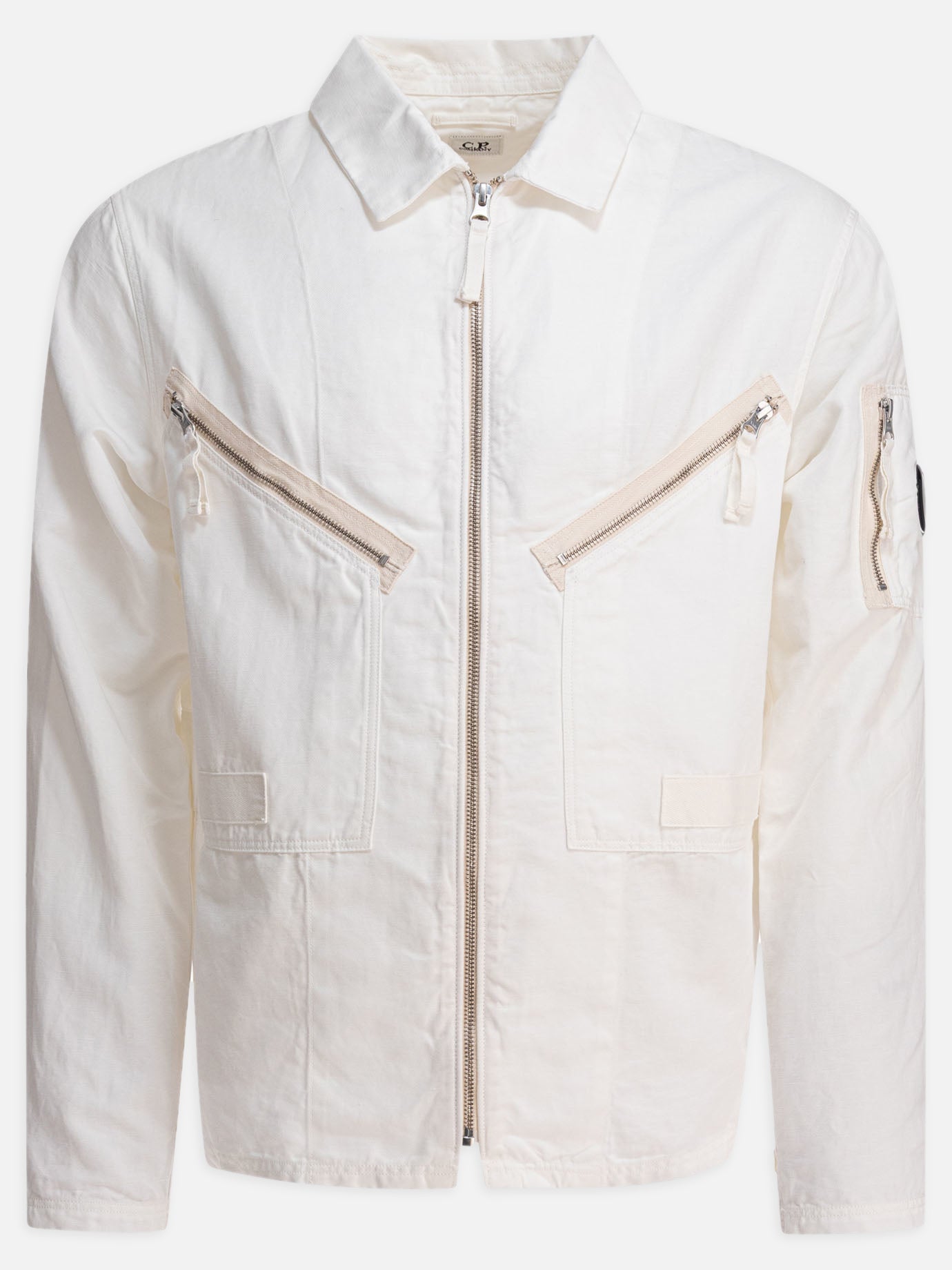 C.P. Company Overshirt in cotone e lino 13267544_S White thumbnail_1