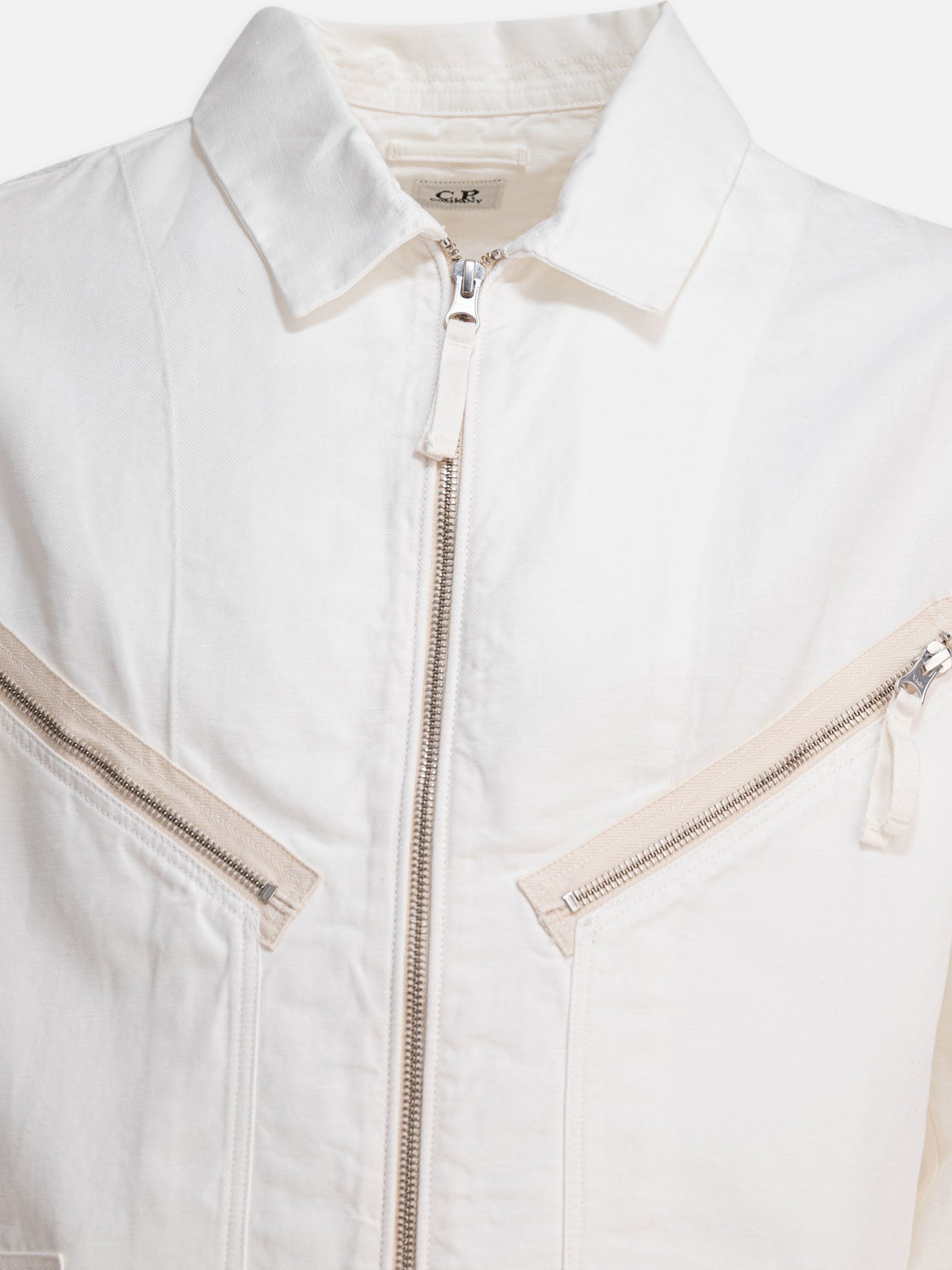 C.P. Company Overshirt in cotone e lino 13267544_S White thumbnail_4