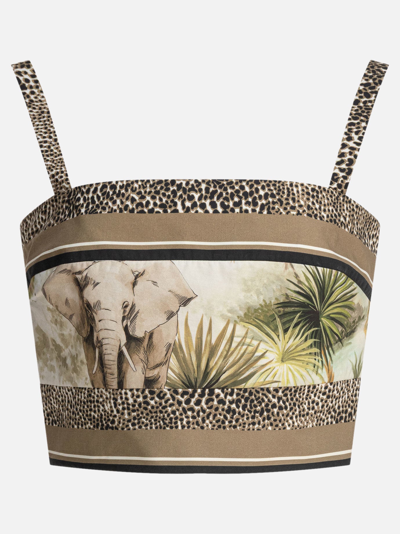 Crop top Animal print  Marrone - Elie Saab Donna | PDP | VIETTI Online Store | Zoom-Modal

