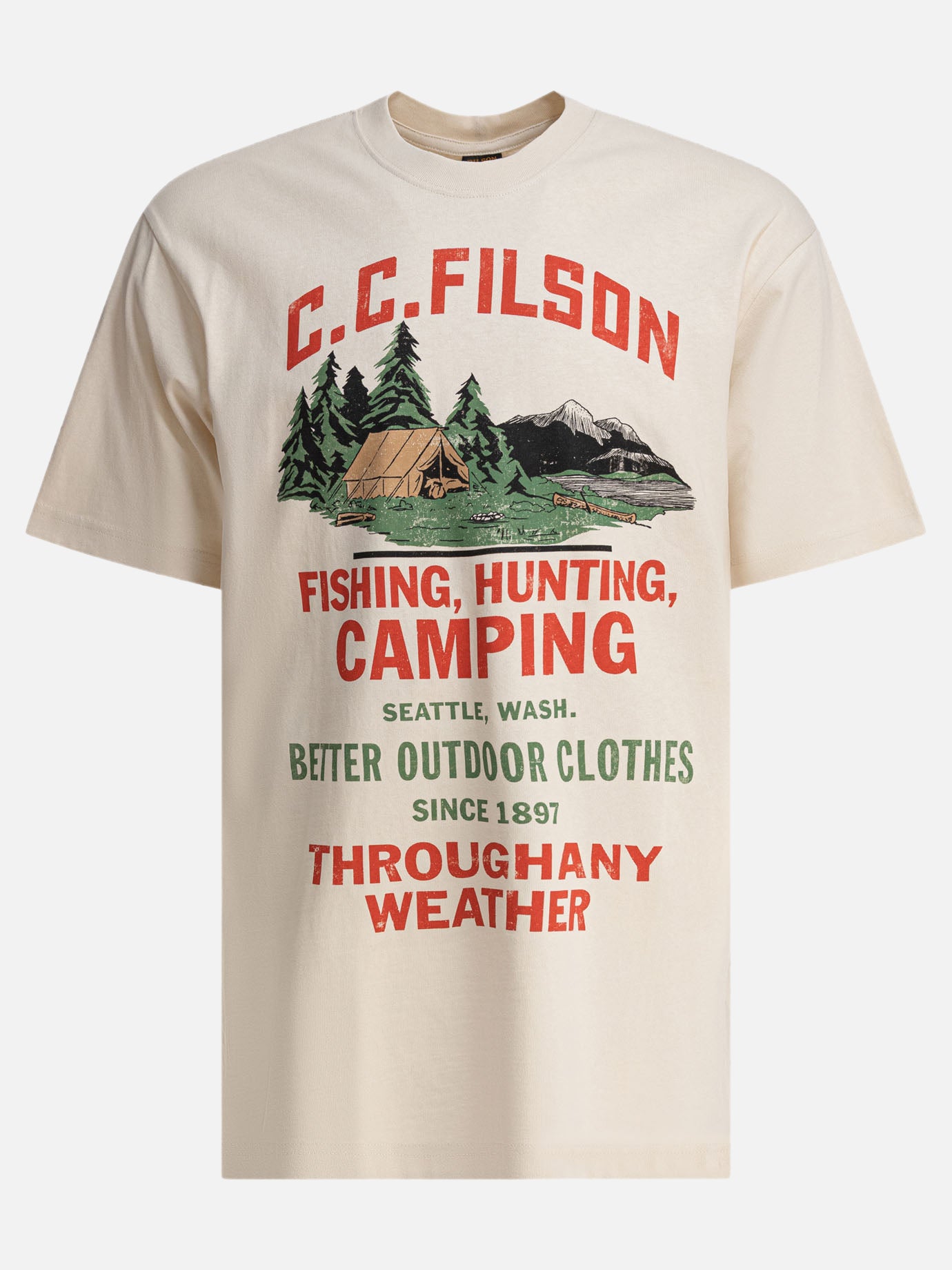 T-shirt girocollo Print  Beige - Filson Uomo | PDP | VIETTI Online Store | thumbnail