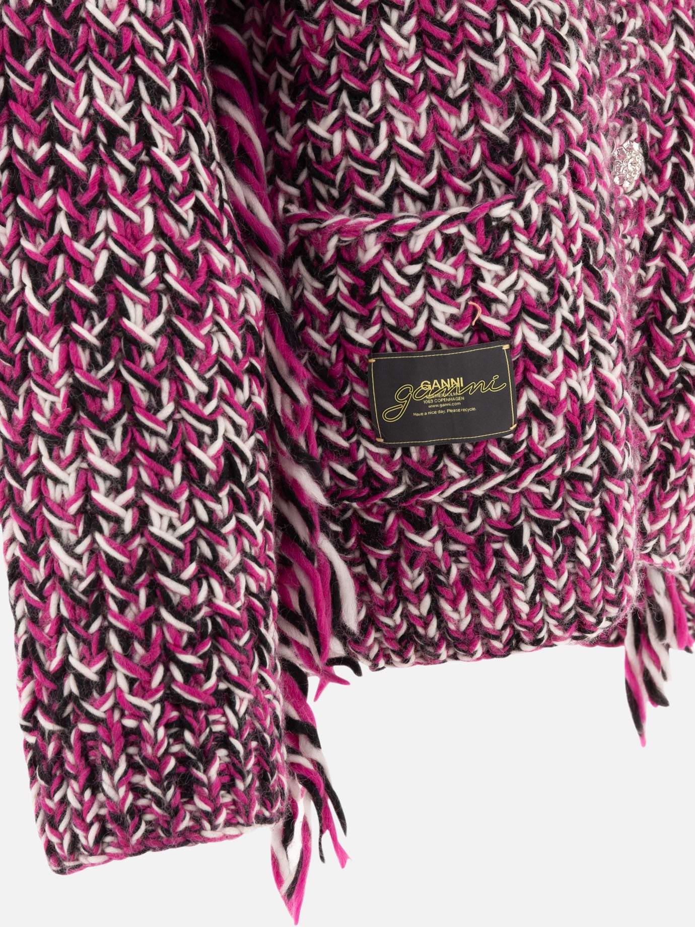 Cardigans Textured knit  Purple - Ganni Women | PDP | VIETTI Online Store | thumbnail_4