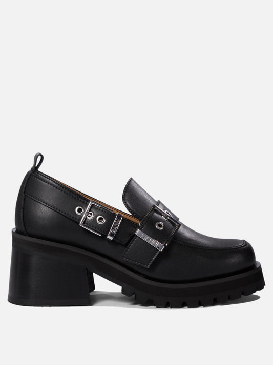 Ganni Loafers with platform and buckle 13878496_39 Black 1