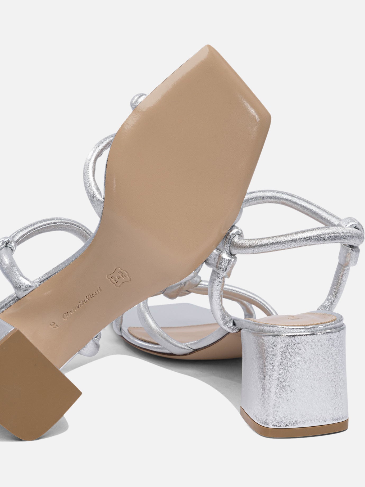 Sandali con tacco 100% leather - 100% leather  Argento - Gianvito Rossi Donna | PDP | VIETTI Online Store | Zoom-Modal_5
