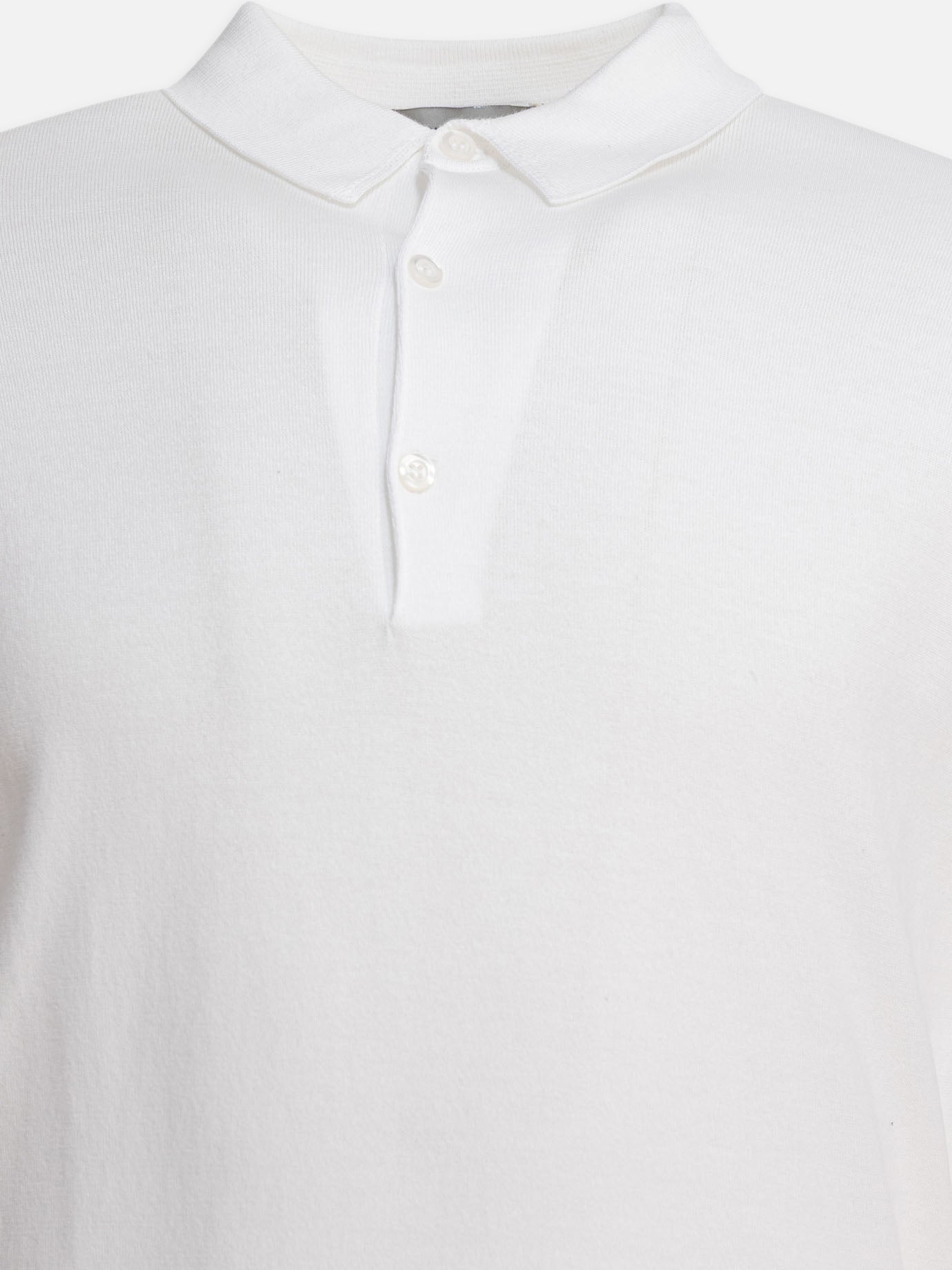 Polo con bottoni Solid colour  Bianco - John Smedley Uomo | PDP | VIETTI Online Store | thumbnail_3