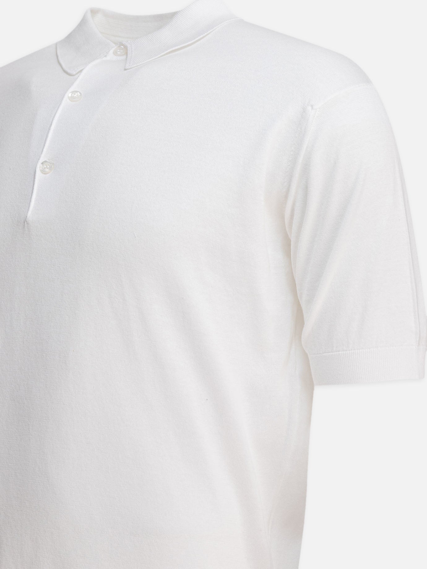 Polo con bottoni Solid colour  Bianco - John Smedley Uomo | PDP | VIETTI Online Store | Zoom-Modal_4
