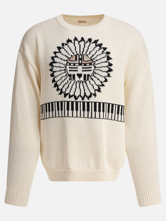 KAPITAL Maglione "Piano & Sun Face" 16706643_3 Beige 1