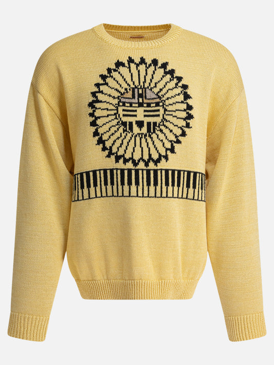 KAPITAL Maglione "Piano & Sun Face" 18423528_3 Yellow 1