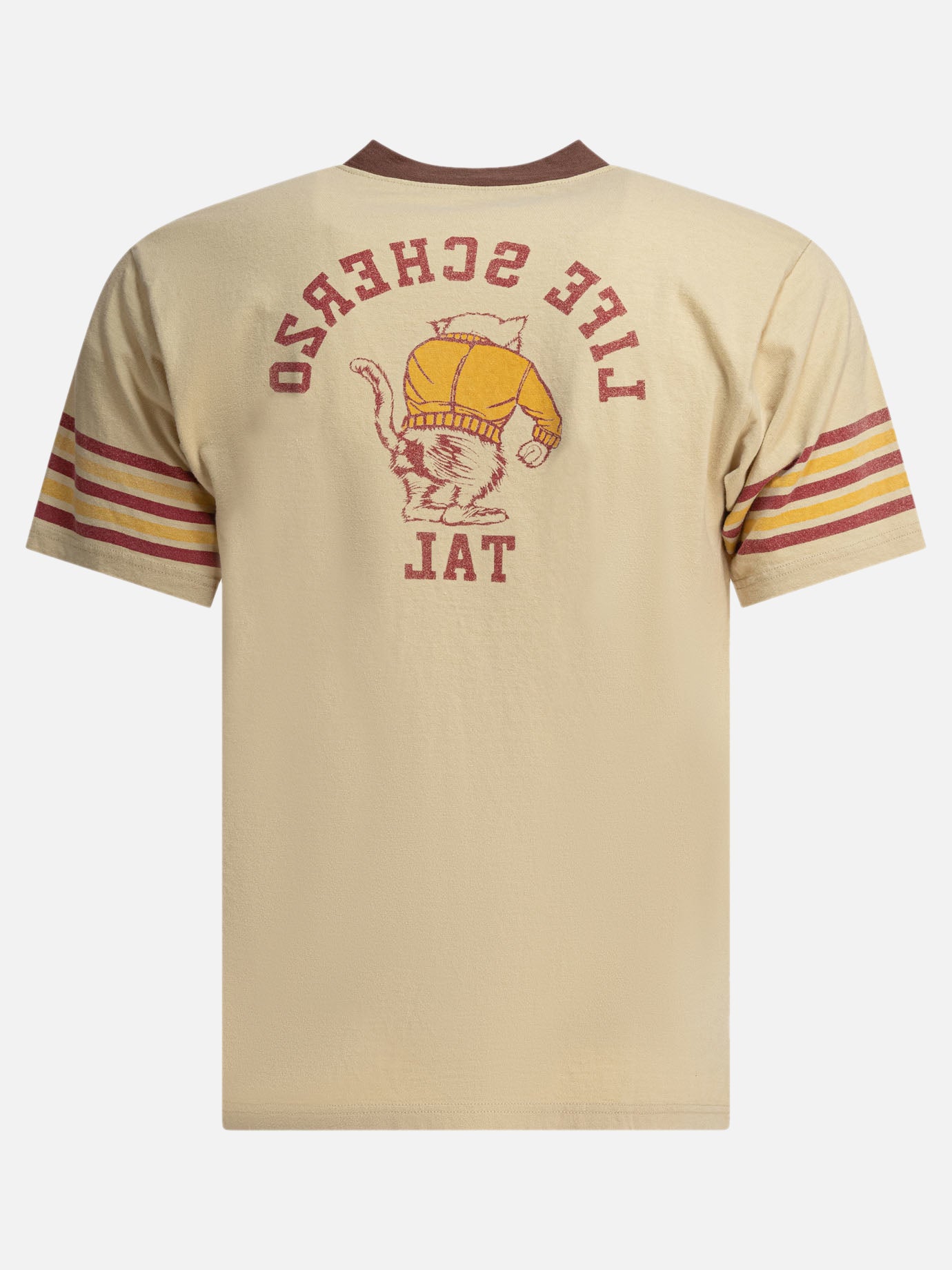 KAPITAL T-shirt &quot;College CAT PITAL&quot; 17600824_2 Beige thumbnail_2