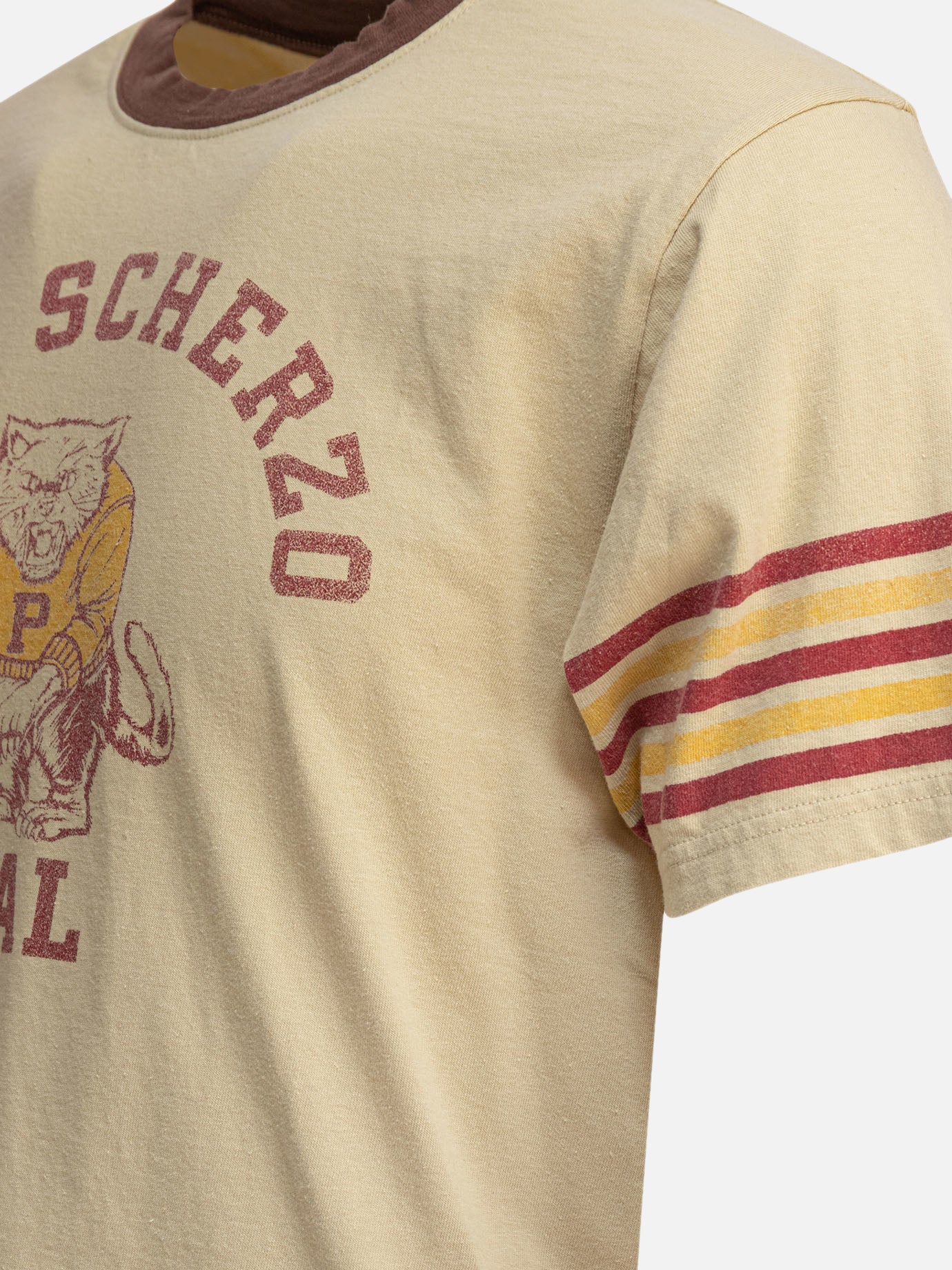 KAPITAL T-shirt &quot;College CAT PITAL&quot; 17600824_2 Beige thumbnail_4