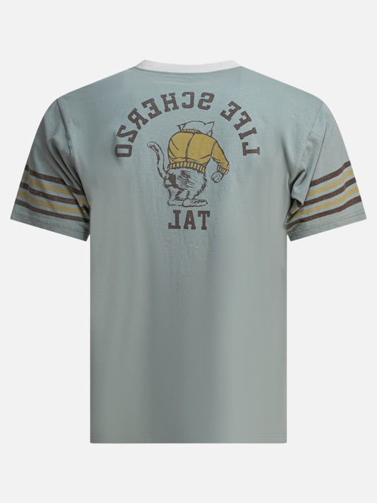 KAPITAL T-shirt "College CAT PITAL" 15402042_2 Light blue 2