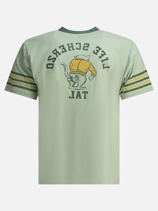 KAPITAL T-shirt "College CAT PITAL" 17712409_2 Green 2