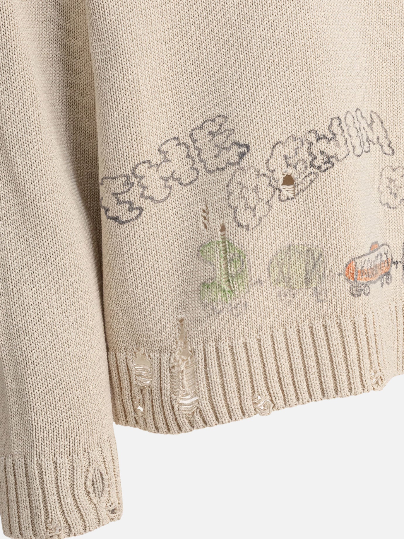 KAPITAL "5G" crewneck sweater Beige