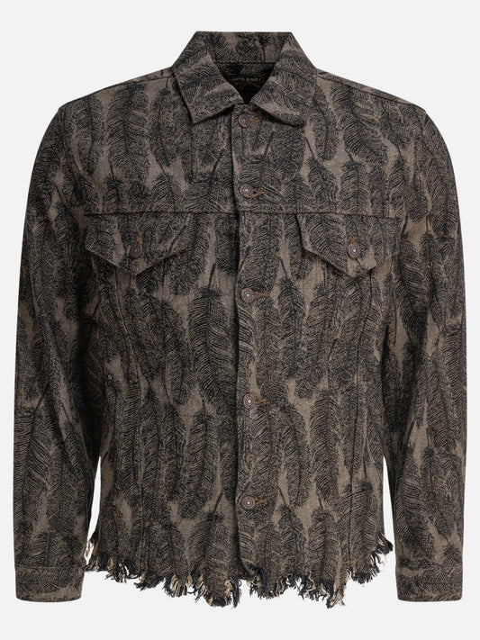 KAPITAL Giacca in denim con piume 22782834_3 Grey 1